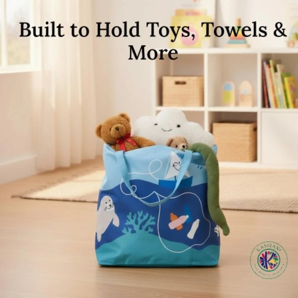IKEA BLÅVINGAD Storage Bag – Ocean Animals‎ Print, Recycled & Kid‑Friendly